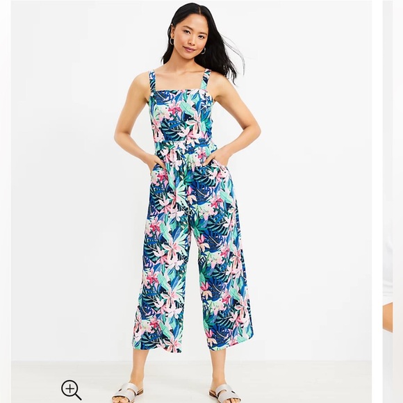 Loft Tropical Print Junpsuit - Picture 1 of 7